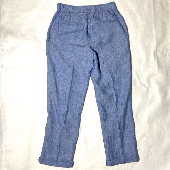 RACHEL “Rachel Roy” 100% Washable Linen Ankle Pants. Small. Chambray Blue. - Picture 2 of 13